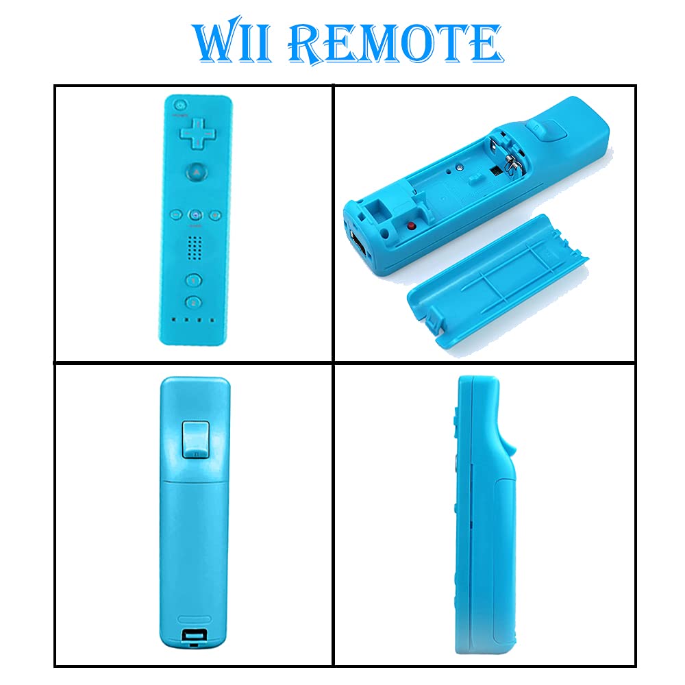 Tevodo Wii Remote Controller, 4 Packs Upgrade Wii Wireless Controller Compatible with Wii Wii U(Red Blue Pink Deep Blue)