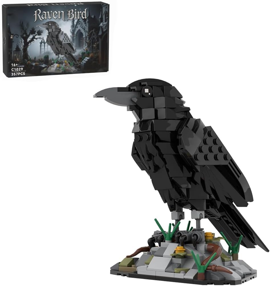 Aetheria Raven Bird Animal Building Set 357 Pieces Animals Bird Bricks Home Office Decor Art Ornament, Creative Construction Collectors & Enthusiasts for Adults - 1468 Pieces Designed by SKABRAM