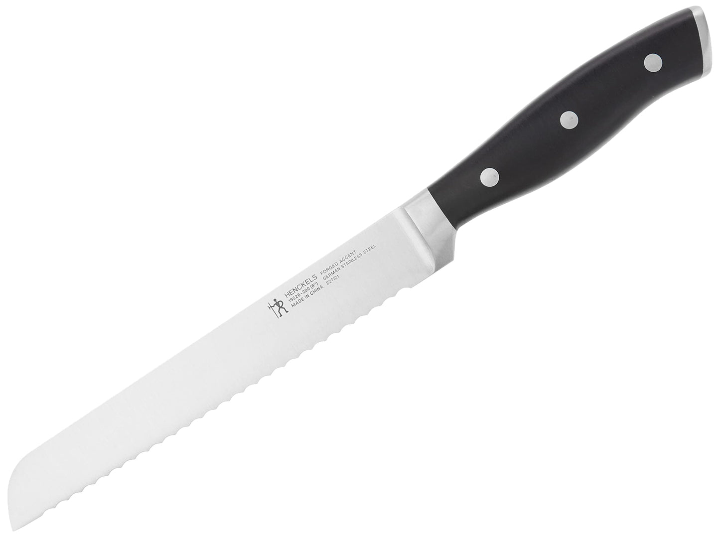 HENCKELS Forged Accent Razor-Sharp 8-inch Bread Knife, Cake Knife, Black, German Engineered Informed by 100+ Years of Mastery