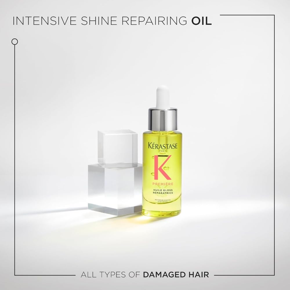 KERASTASE Premiere Hair Repairing Gloss Oil | Intense Bond Repair & Strengthening for Healthier Hair| For Breakage & All Damaged Hair Types | Anti-Frizz & Smoothing | Removes Calcium Build-Up