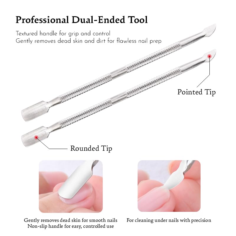 Beauty Power Manicure Pedicure Set 7-in-1 Stainless Steel, Ultra Sharp, Slanted Nail Clipper, Fingernail Clipper, Cuticle Nipper, Glass Nail File, Eyebrow Tweezers, Scissors, Case – Gift (Matte Grey)