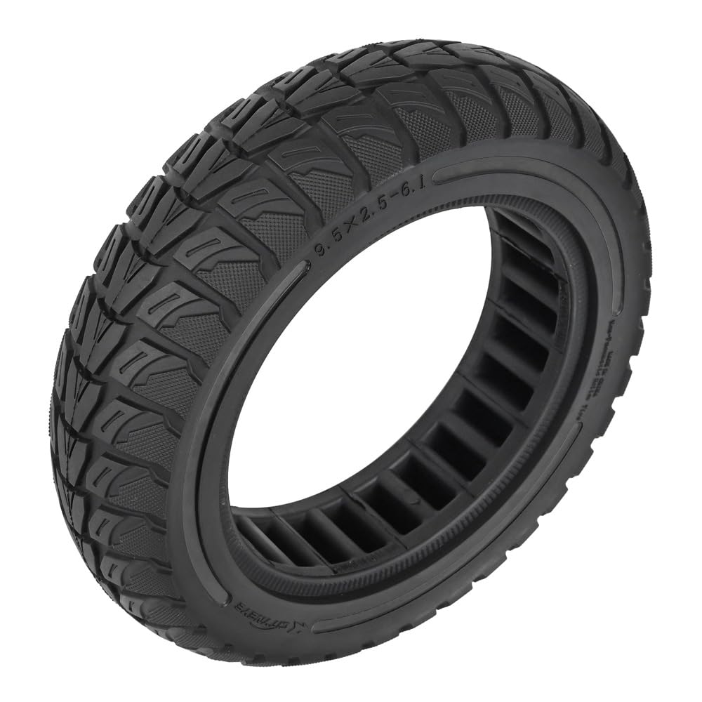 9.5x2.5-6.1 Off-Road Solid Tire Replacement for NIU KQi3 Pro/Max/Sport Scooter - Puncture-Free, Hassle-Free Maintenance - Anti-Skid, Shockproof 9.5 x 2.50 inch Tubeless Tire (Black 2Pcs)