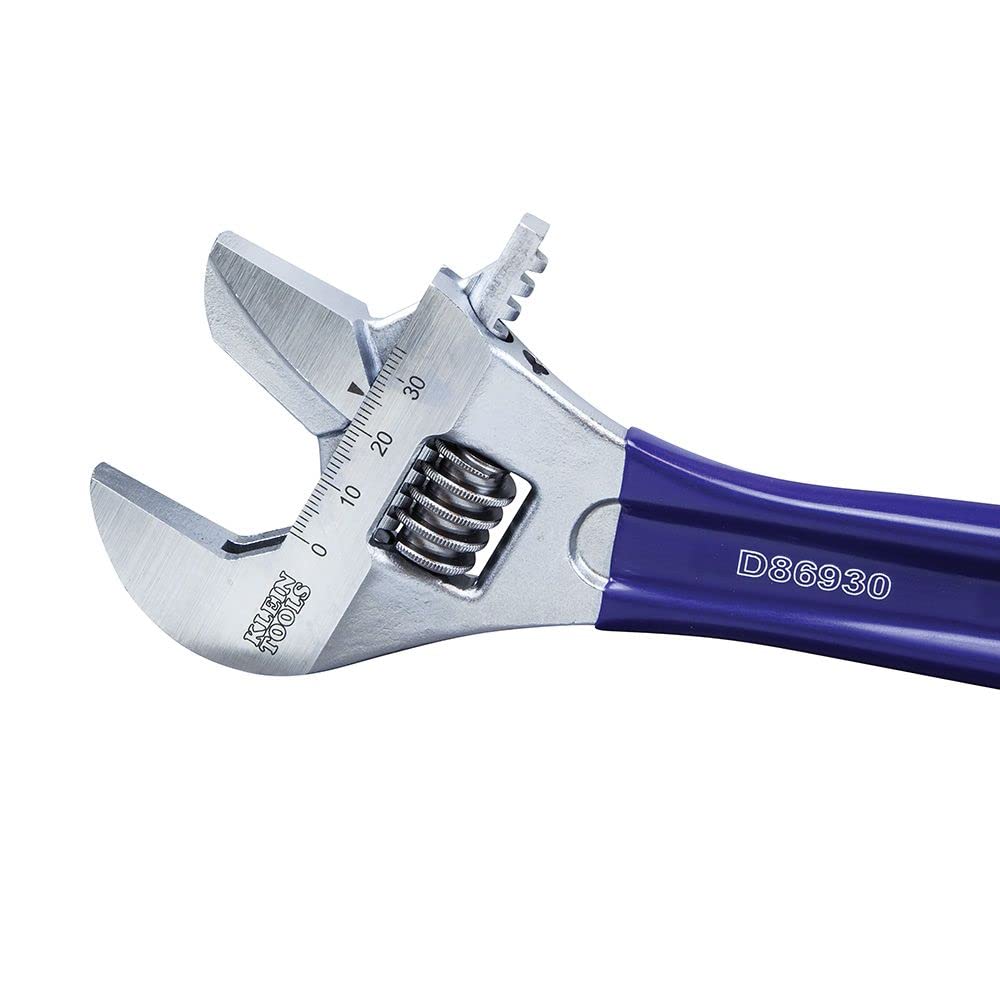 Klein Tools D86930 Reversible Pipe Wrench/Adjustable Wrench with 2-in-1 Extra-Wide 1-1/2 -inch Jaw, 10-inch