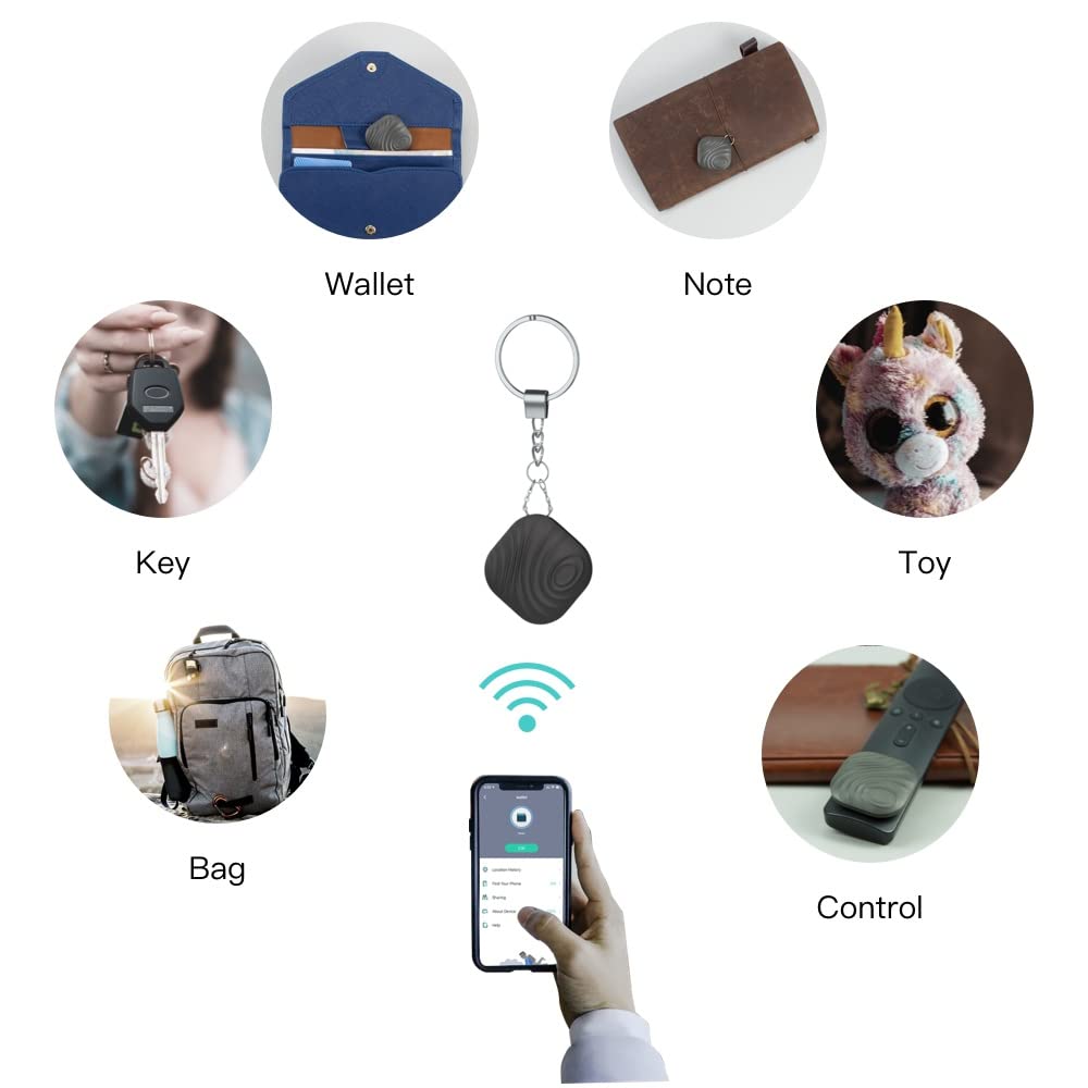 Nutale Key Finder 4-Pack, Bluetooth Tracker Item Locator with Key Chain - Both iOS and Android Compatible for Keys Pet Wallets or Backpacks and Tablets