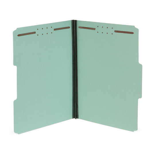 Blue Summit Supplies Pressboard File Folder, 1 Inch Expansion, Top-Tab, Letter Size, Gray/Green 25 Pack