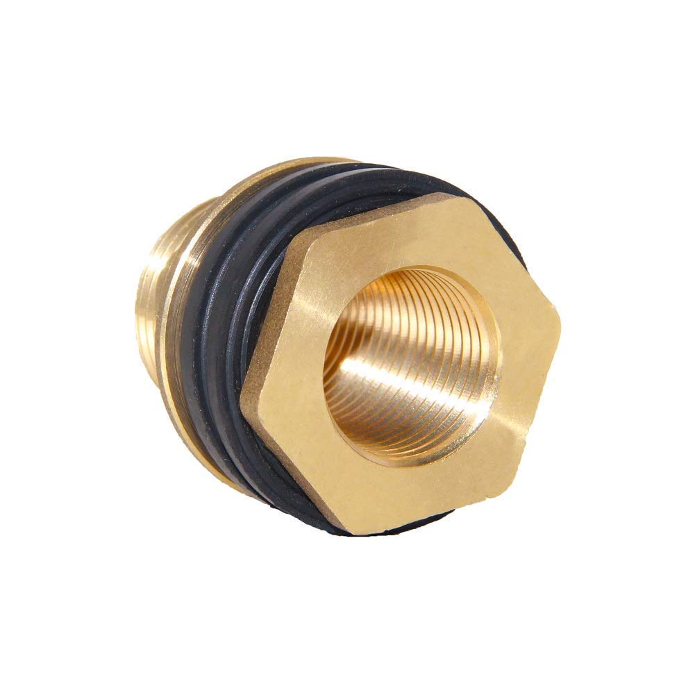 Joywayus 1-1/2" Female 2" Male Soild Brass Water Tank Connector Bulkhead Tank Fitting With 2 Rubber Ring Stablizing