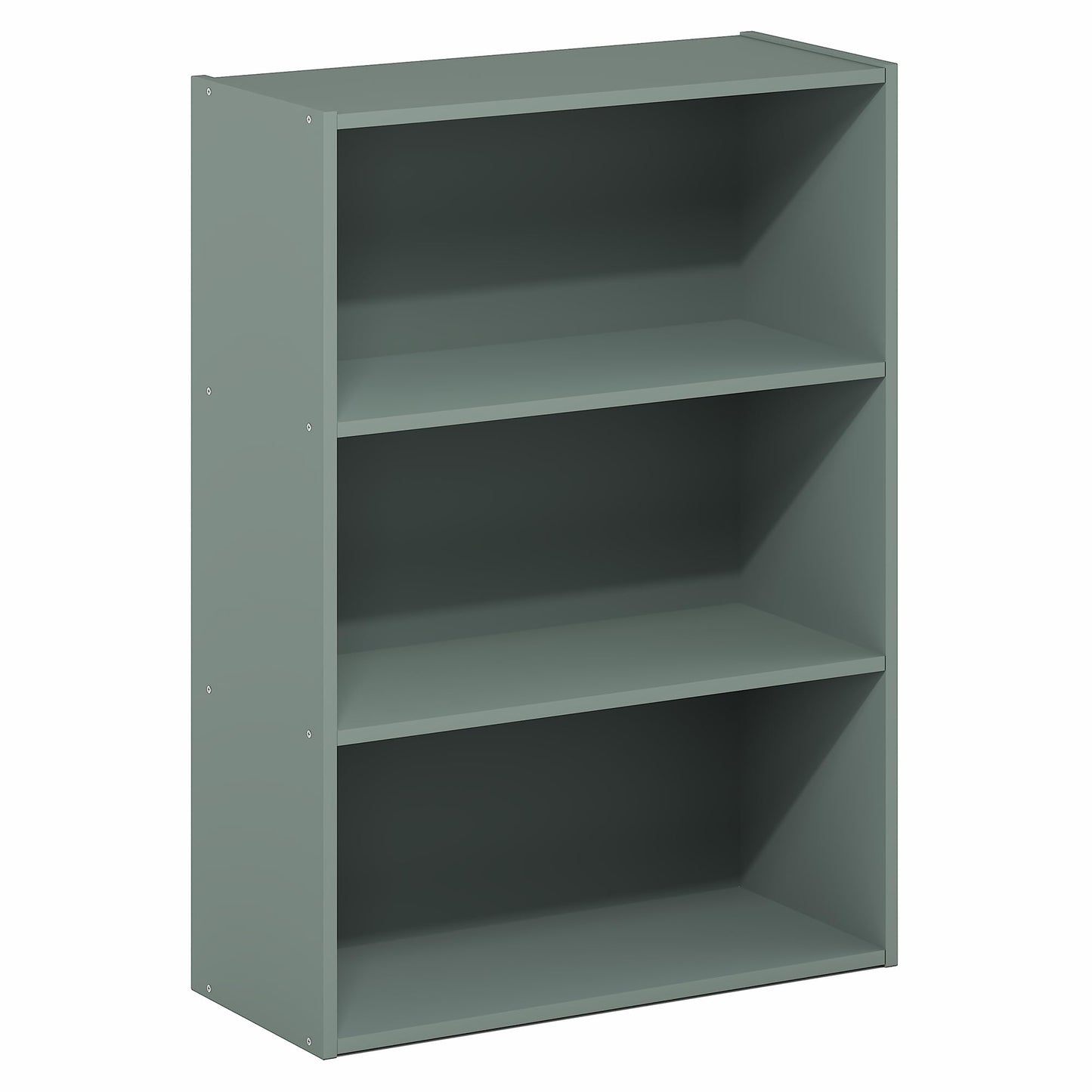 Furinno PASIR Book Shelf, 3-Tier Bookshelf, Storage Shelves Bookcase, 9.7 x 23.7 x 31.5, for Living Room, Bedroom, Home Office, Sage Green