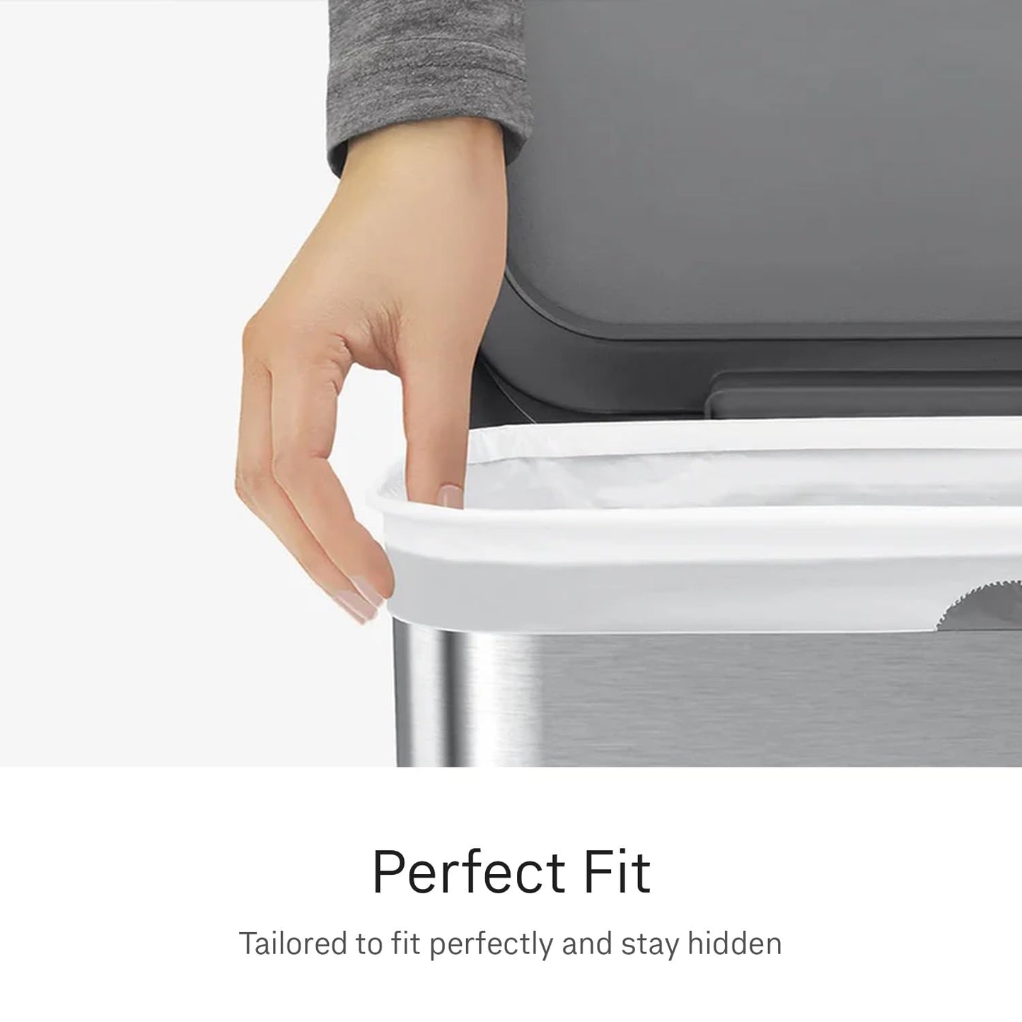 simplehuman Code R 200 Count Custom Fit Liners, Drawstring Kitchen Trash Bags, One-by-One Mess-Free Dispense, Extra Thick & Double Seamed, 50% PCR Plastic, 9-10 Liter / 2.6 Gallon, White