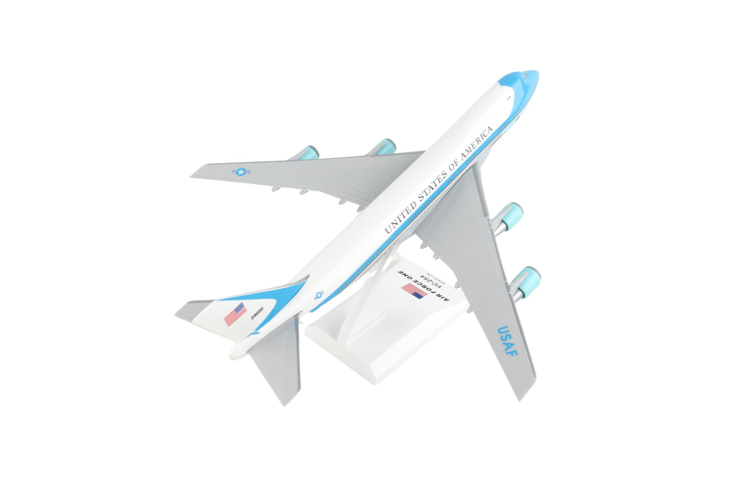 SkyMarks Plastic SKR041 Air Force One Boeing 747-200 VC25 1:250 Scale Desktop Model with Stand