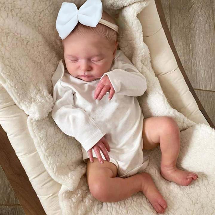 KSBD Reborn Baby Dolls - 20 Inch Lifelike Newborn Baby Doll, Realistic Baby Doll with Advanced Painted Veins, Look Real Sleeping Girl Baby Doll with Soft Cloth Body for Kid Age 3+ Laura
