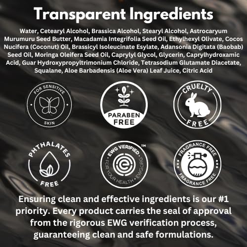 HygieneLab Men's Conditioner - EWG Verified, Best Men's Conditioner for all Hair Types, Unscented - Sulfate and Paraben Free, Lightweight, Hydrating, and Softening Formula, 10 fl oz