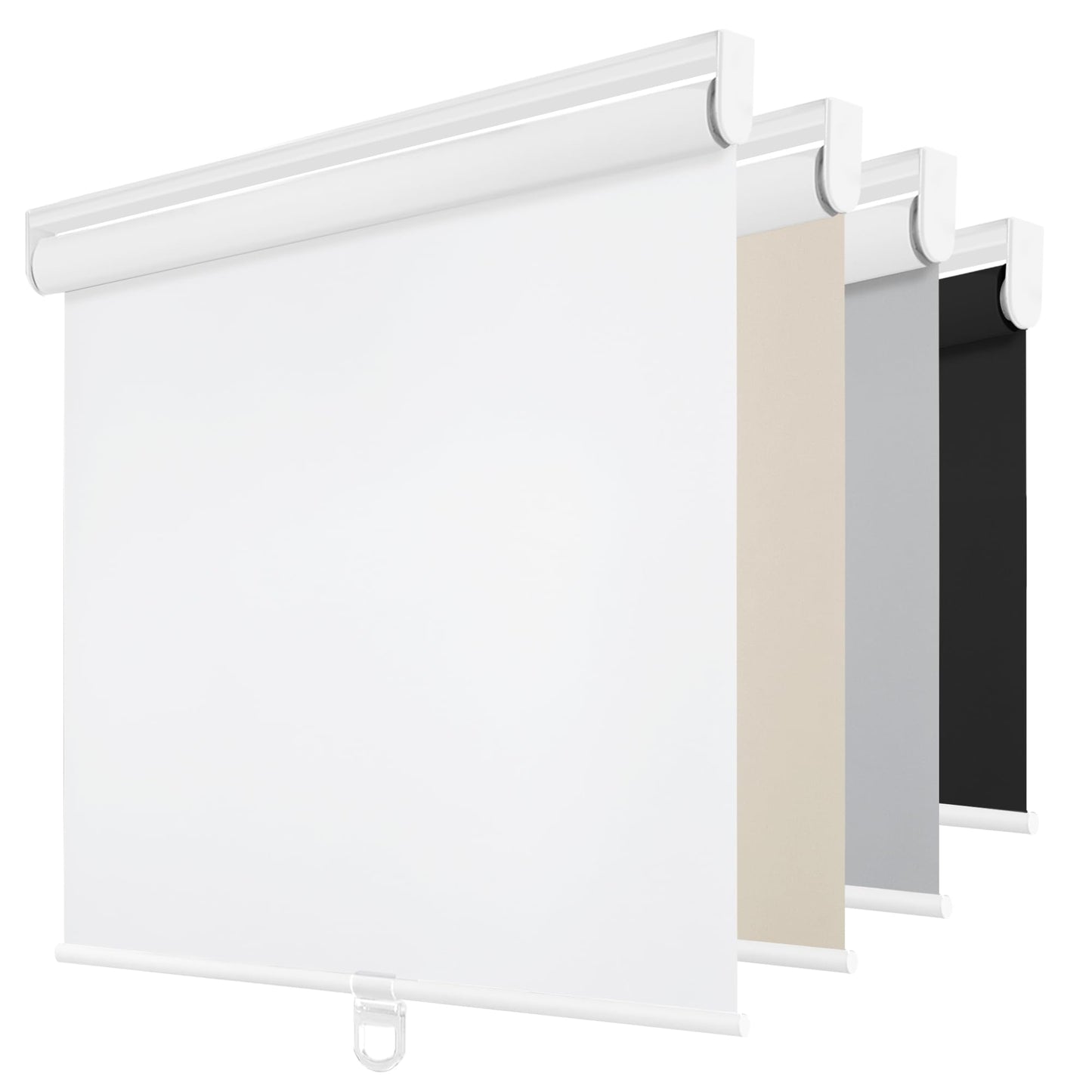 ChrisDowa Cordless Blackout Roller Shades for Windows, Thermal Insulated UV Protection Pull Down Shades, Total Blackout Window Blinds for Home, Office, Bedroom, Door (30" W x 72" H, White)