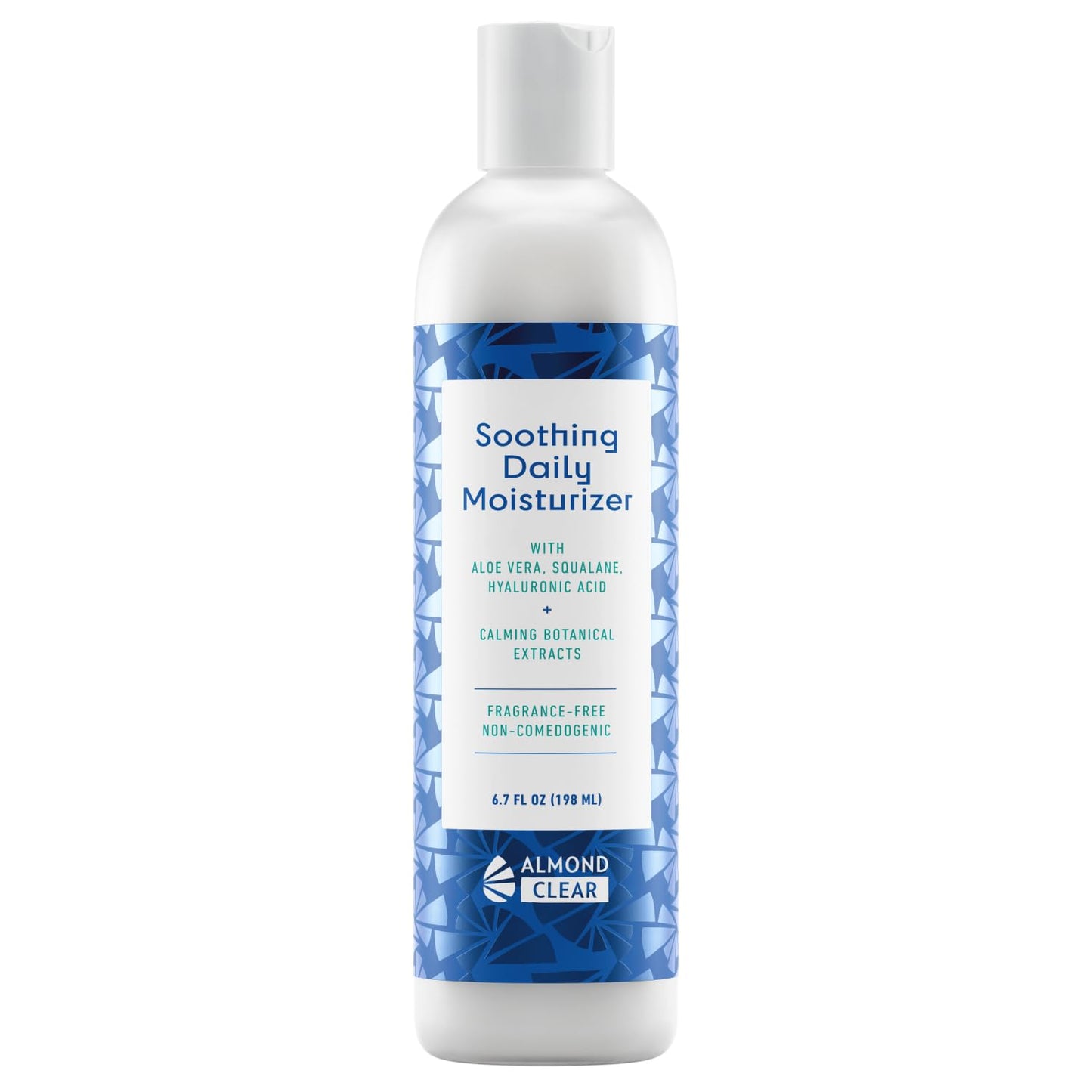 Almond Clear Soothing Daily Moisturizer | Lightweight Hydrating Moisturizer for Acne-Prone Skin on Face and Body | Mandelic Acid, Aloe Vera, Squalane, Hyaluronic Acid & Botanical Extracts | 6.7 oz