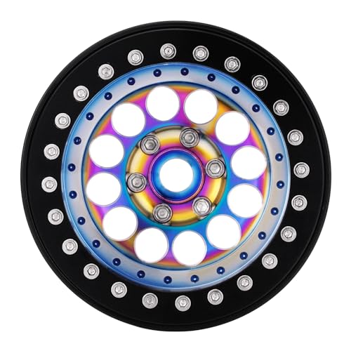 INJORA 224g Super Heavy Brass & Aluminum Deep Dish 2.2" Beadlock Wheel Rim for 1/10 RC Crawler Upgrade(W2257)