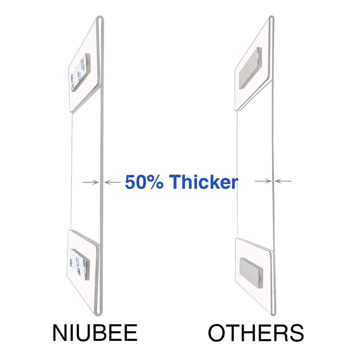 NIUBEE Acrylic Sign Holder 11 x 17 Horizontal Wall Mount Sign Holders Clear Acrylic Frame with Double Sided Tape Clear Poster Frames Plastic Sign Holder for Office, Home, Restaurant, Landscape, 6 Pack