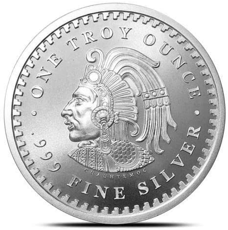 1 oz .999 Aztec Calendar Stone, Eagle Warrior Emperor of Tenochtitlan New