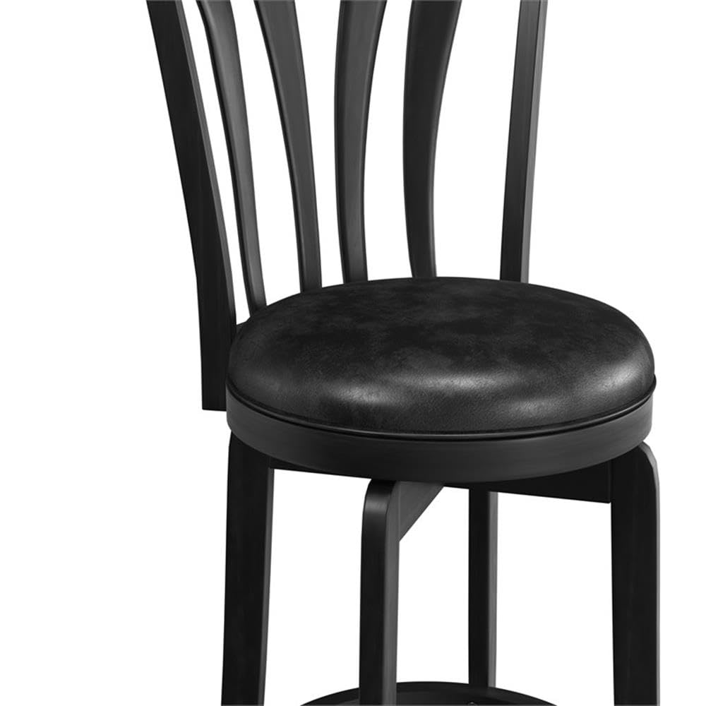 Hillsdale Savana Wood Kitchen Counter Height Stool, 29.5" High, Black