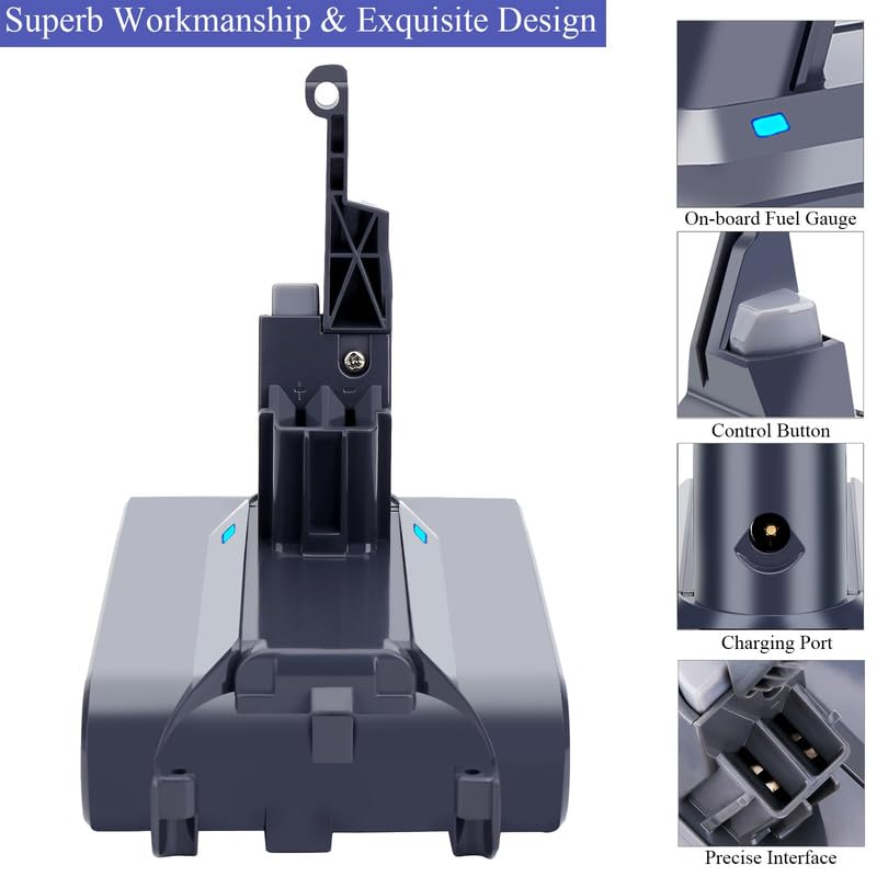 Lasica Compatible with Dyson V7 SV11 Replacement Battery, Compatible with Dyson V7 Series - V7 Motorhead, V7 Animal, V7 Absolute, V7 Allergy, V7 Trigger Cordless Stick Vacuum Battery