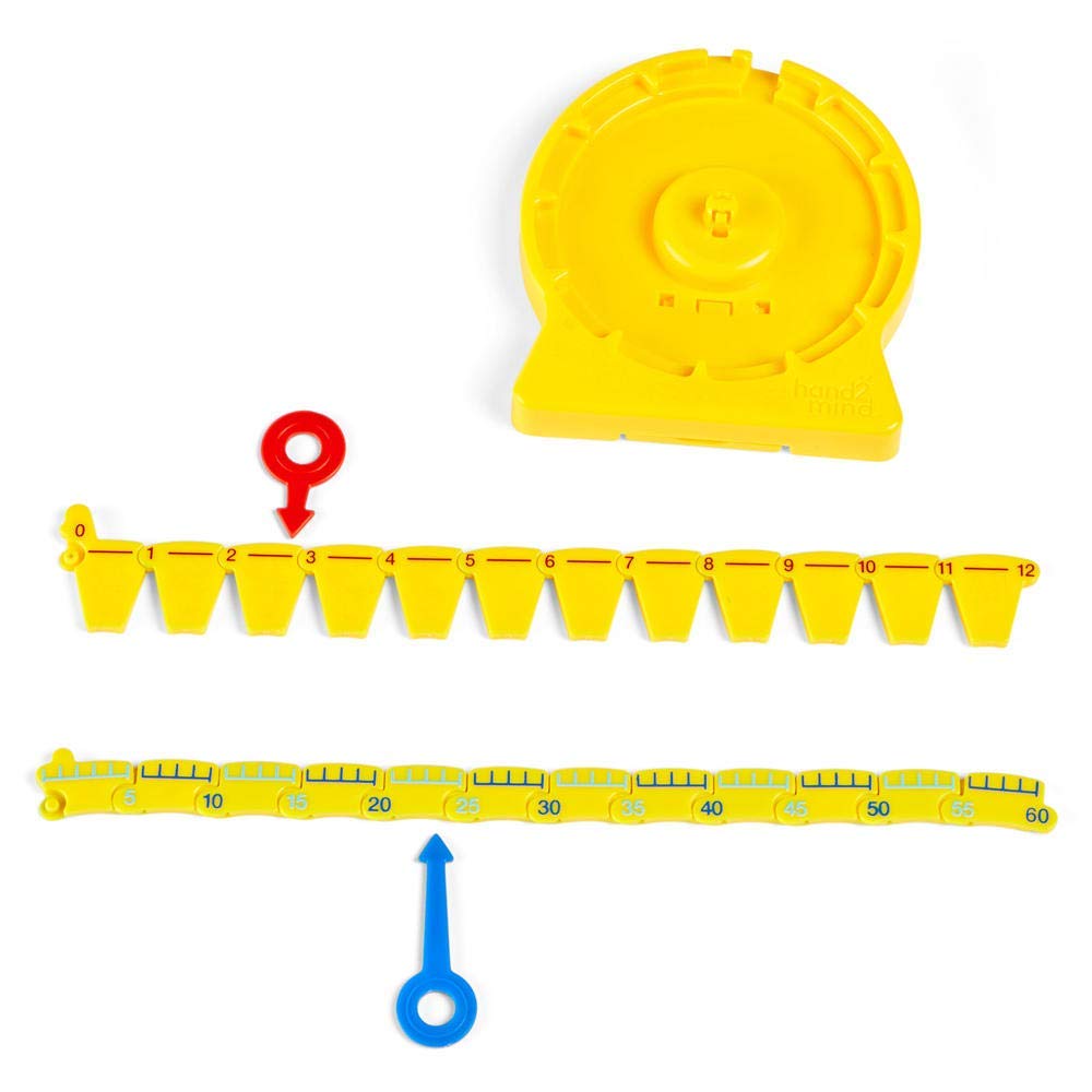 Hand2Mind NumberLine Clock™ for Kids - Math Manipulatives, Analog Clock - Kindergarten Homeschool Supplies (6 Pack)