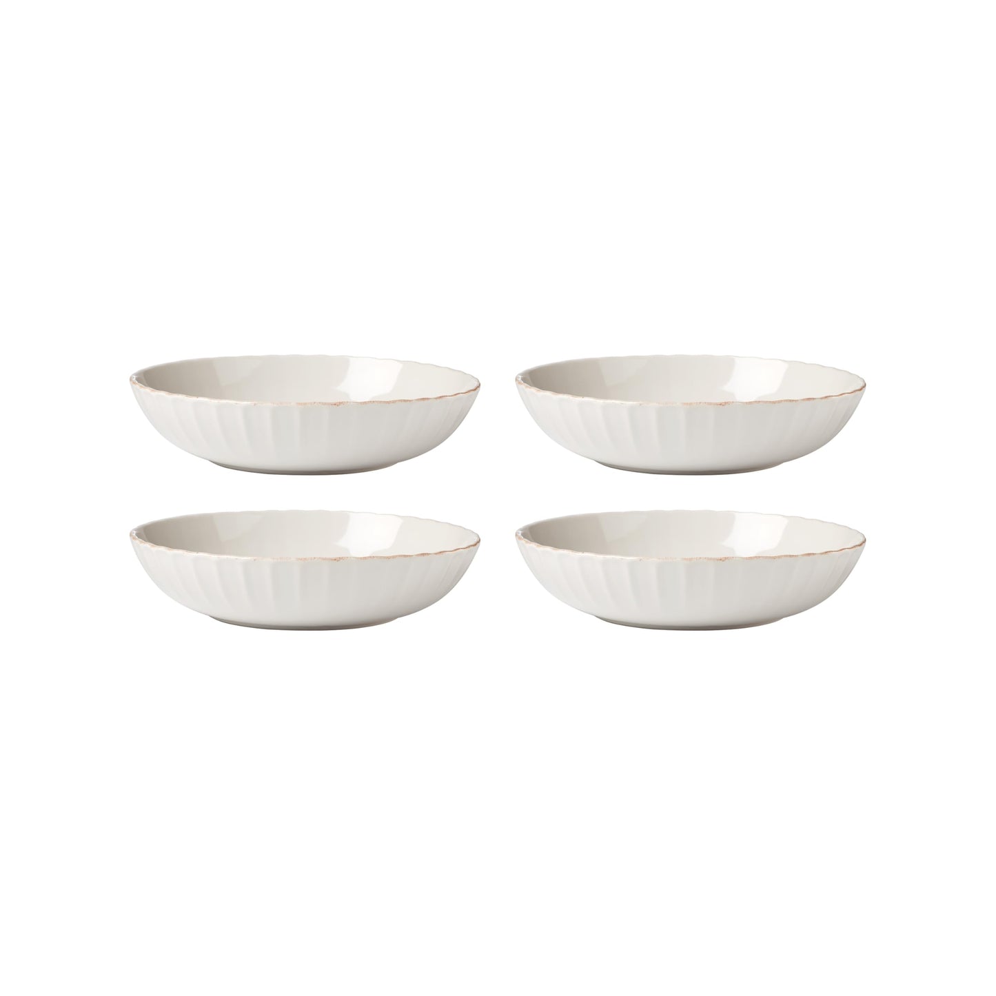 Lenox 897193 French Perle Scallop Pasta Bowls, Set of 4