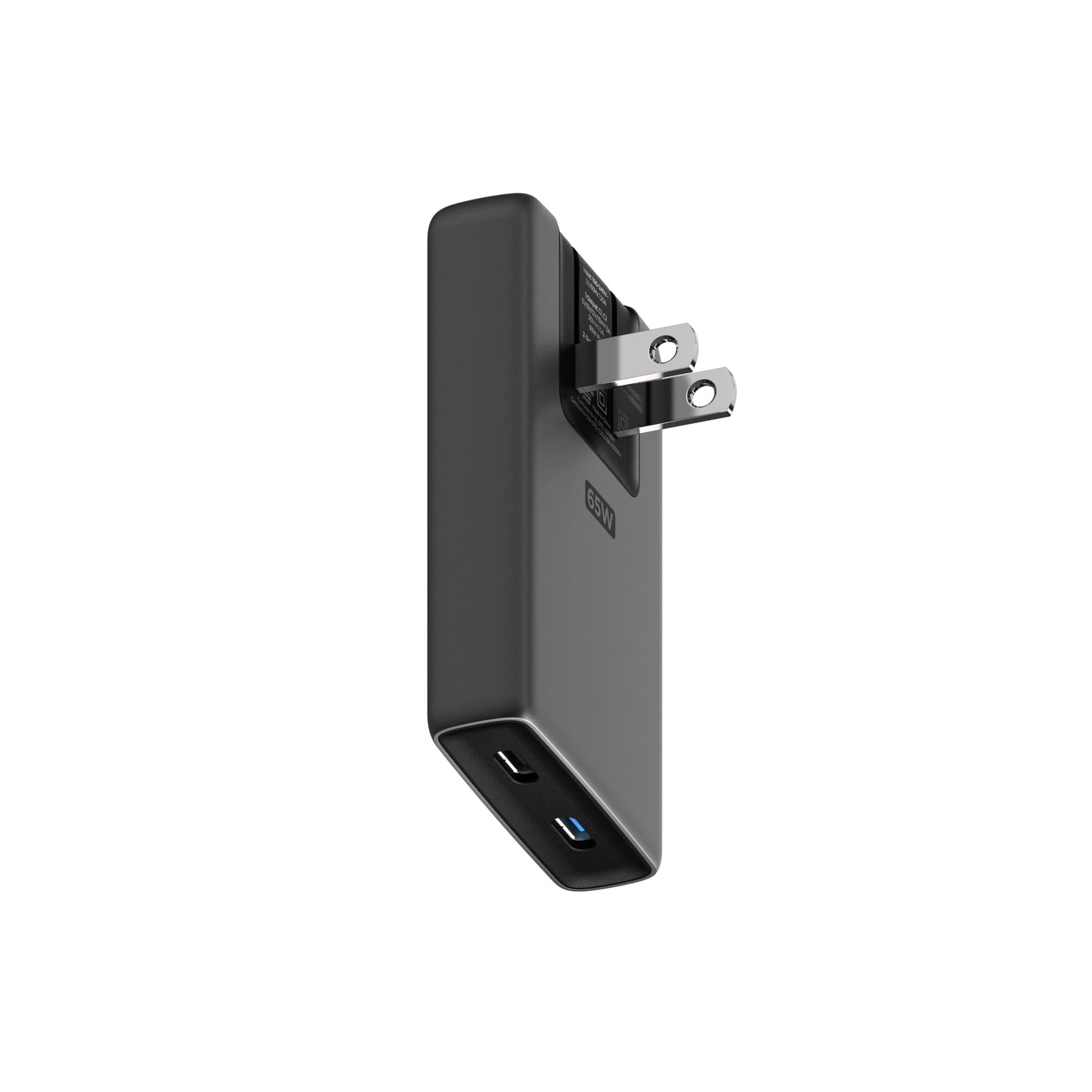 Nomad 65w Slim Power Adapter Carbide, Flat Wall Charger with Dual USB C Cable Ports, Flat Charger Block with Fast Charge Ports, Slim Charger Block Flat USB C Wall Plug, Slim USB C Wall Charger