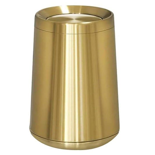 LEASYLIFE 10 L/3 Gallen,Gold Small Trash Can for Bathroom,Brushed Stainless Steel Garbage Can with Flipping Lid,for Bathroom,Living Room,Bedroom,Hotel,Conference Room(Gold)