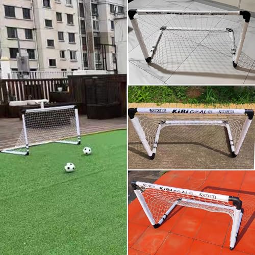 KiBiGOAL Soccer Goal, Kids Soccer Goal, Small Soccer Coals, Foldable Soccer Goals for The Backyard/Indoor/Outdoors Soccer Toy Set (90x60cm Goal +15cm Soccer)