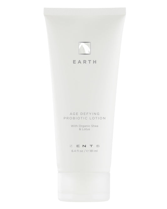 Zents Age-Defying Probiotic Body & Hand Lotion (Earth) | Moisturizing Lotion with Hyaluronic Acid & Organic Shea Butter | Nourishes & Hydrates Skin | 6.4 fl oz