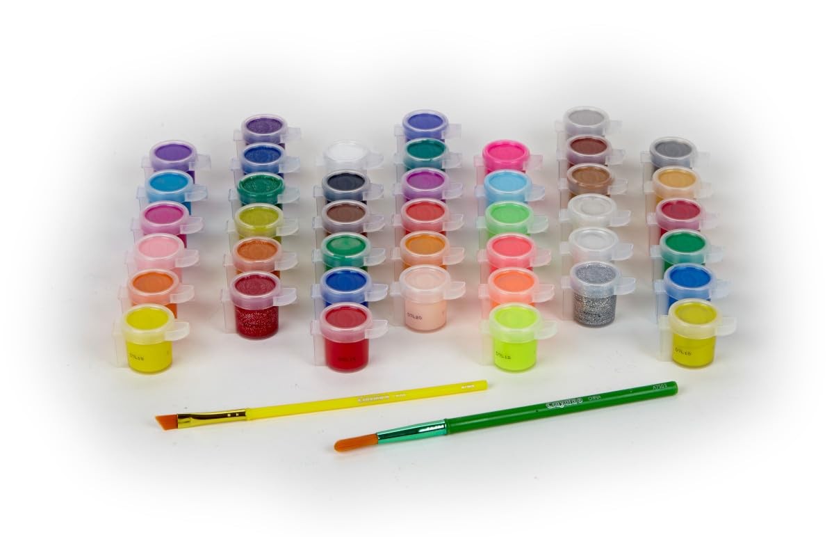 Crayola Kid's Washable Paint Set, 42 Ct., Gift for Kids, Ages 3, 4, 5, 6, 7