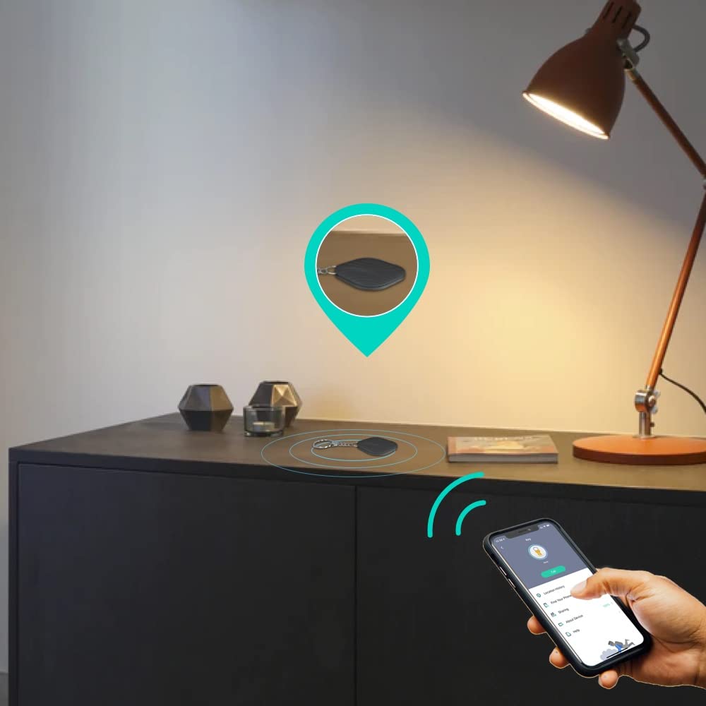 Nutale Key Finder 4-Pack, Bluetooth Tracker Item Locator with Key Chain - Both iOS and Android Compatible for Keys Pet Wallets or Backpacks and Tablets