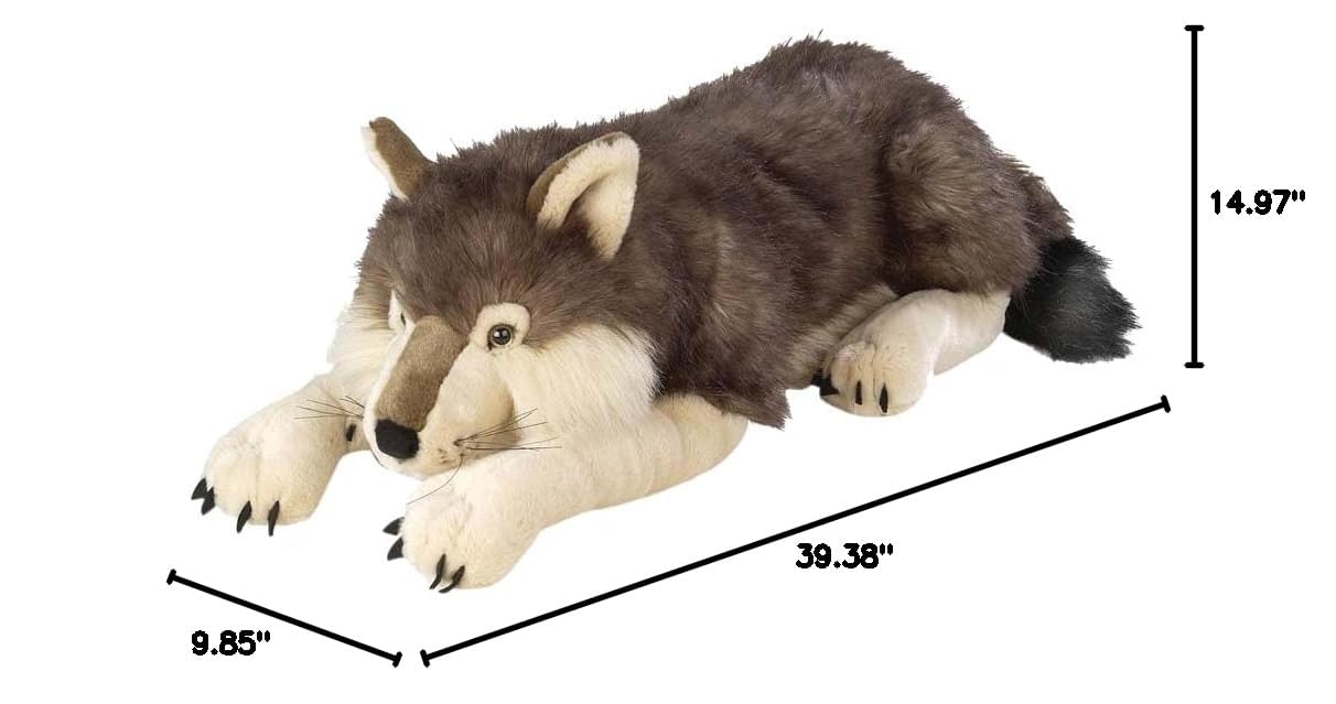 Wild Republic Jumbo Wolf Plush, Giant Stuffed Animal, Plush Toy, Gifts for Kids, 30 Inches, 82332 AMZB