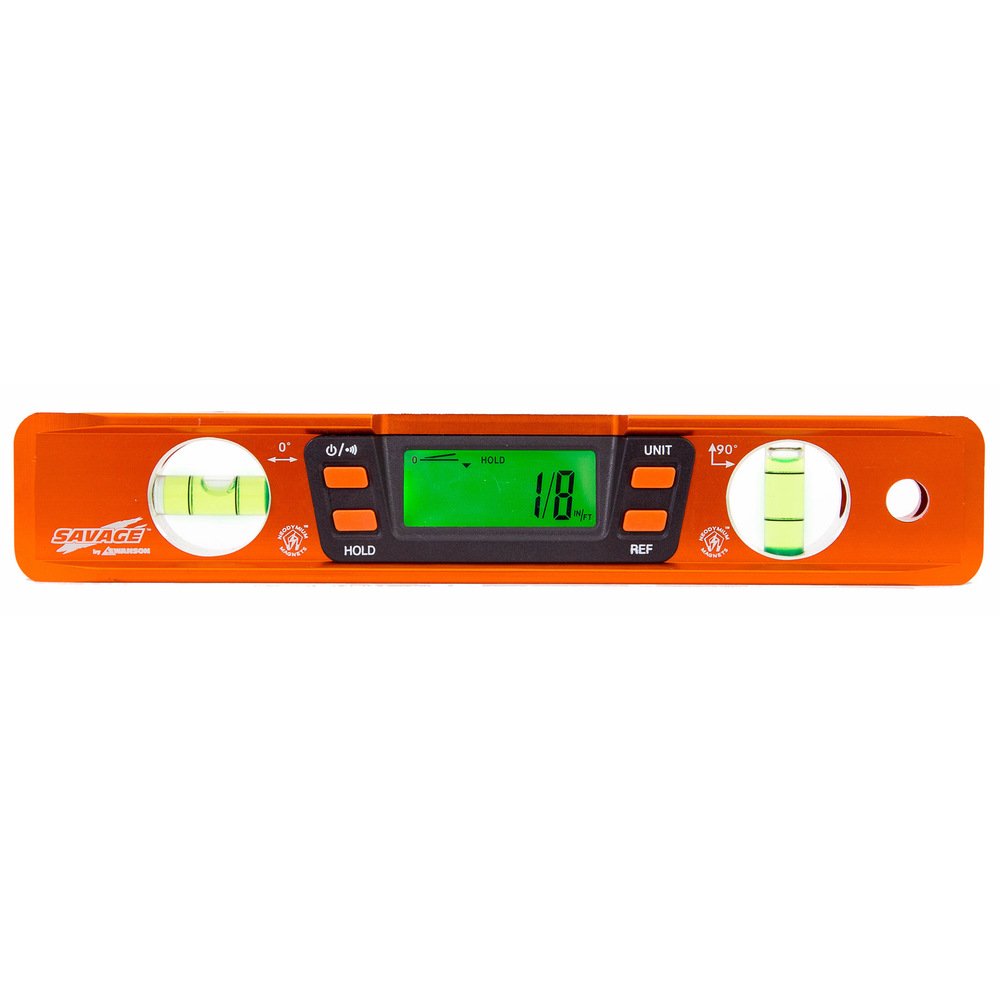 Swanson Tool Co SVT200 9 Inch Savage Digital Magnetic Aluminum Billet Torpedo Level,Orange