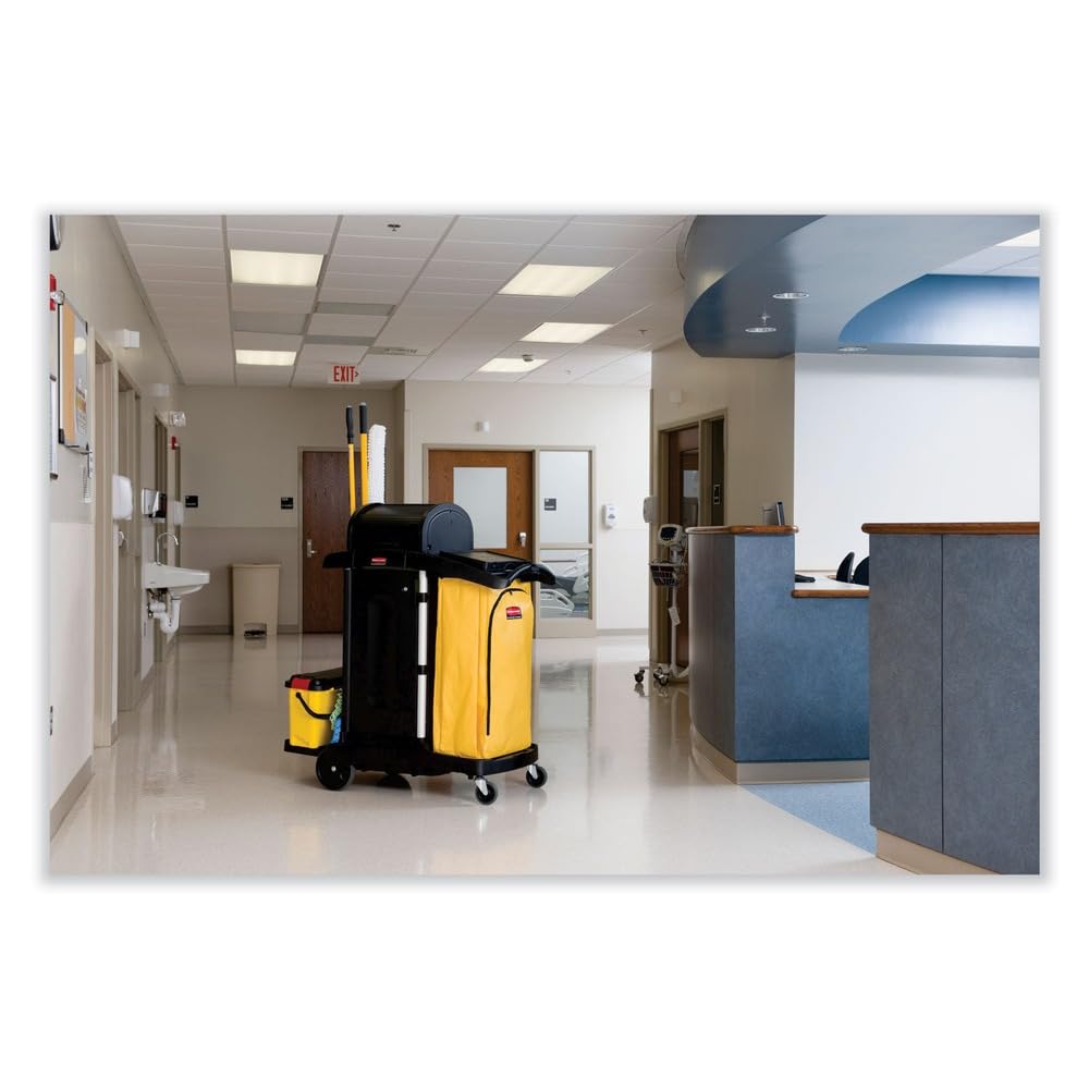 Rubbermaid Commercial High Capacity Vinyl Janitorial Cleaning Cart Bag Waste/Trash/Laundry/Linen Collection for Restraurant/Café/Office/School/Motel/Facility 34 Gallon Yellow