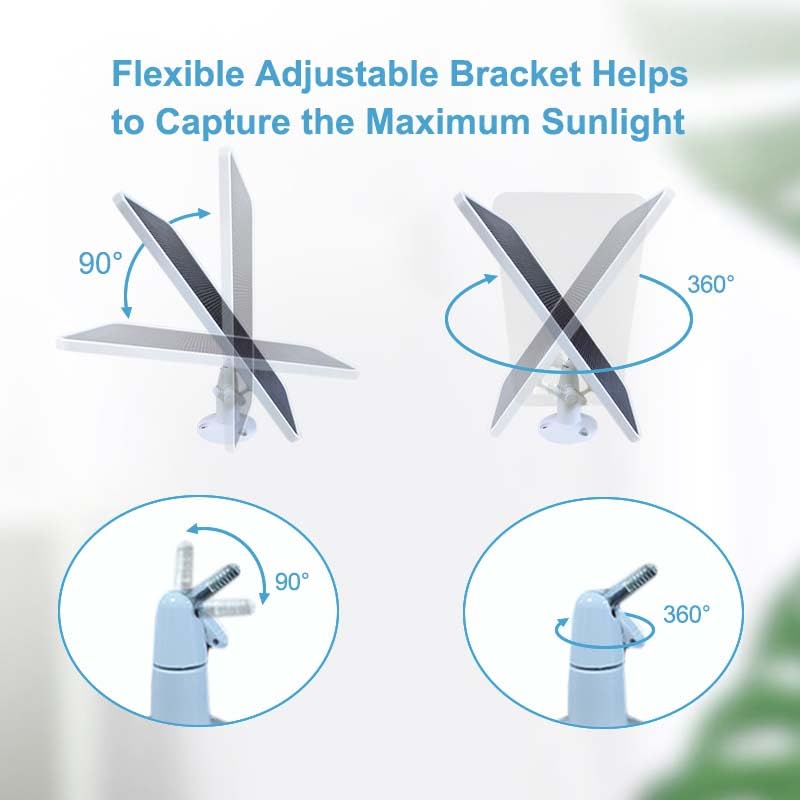 Solar Panel Camera Charger for Arlo Essential/XL Spotlight Camera, Arlo Essential 2K/2K XL Camera,with 13FT Micro USB and Type-c Cable and Adjustable Aluminum Alloy Mount, Solar Panel Charger(3 Pack)