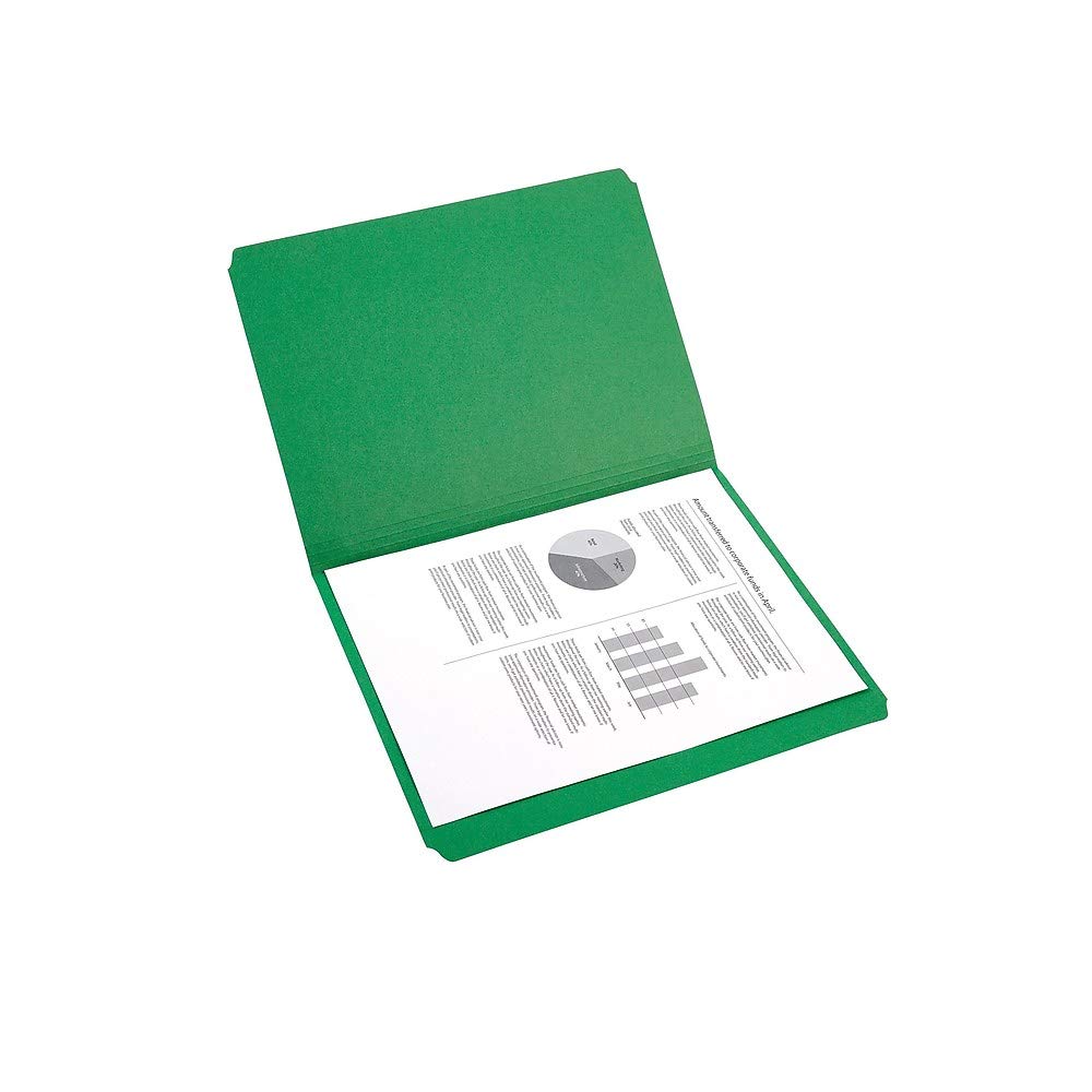 Staples Straight‑Cut Top‑Tab File Folders, Letter Size, Green, Durable Paper Stock, 100/Box