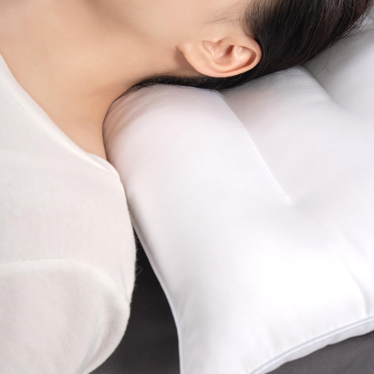 Pozino Flat Thin Pillows for Sleeping - 2 Pack Queen Size Slim Bed Pillows for Side Back Stomach Sleepers,2.5 inch Height Ultra Low Pillows,Down Alternative Filling