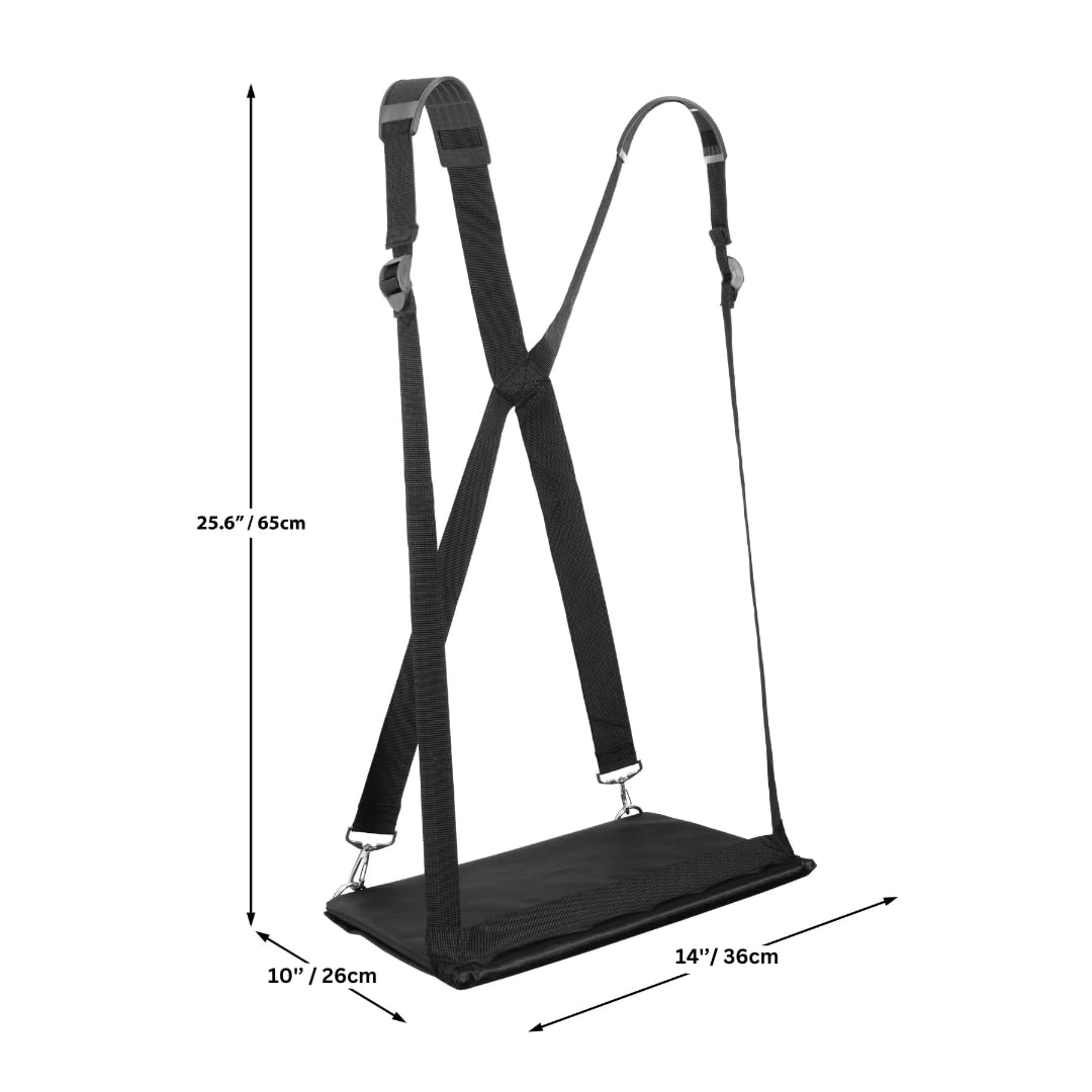 ALPHABET WONDERS Laptop Harness - Wearable Laptop Stand for Up to 17" Laptops, Tablets & E-Readers - Adjustable Straps, Includes Memory Foam Mouse Pad (14 Inch)