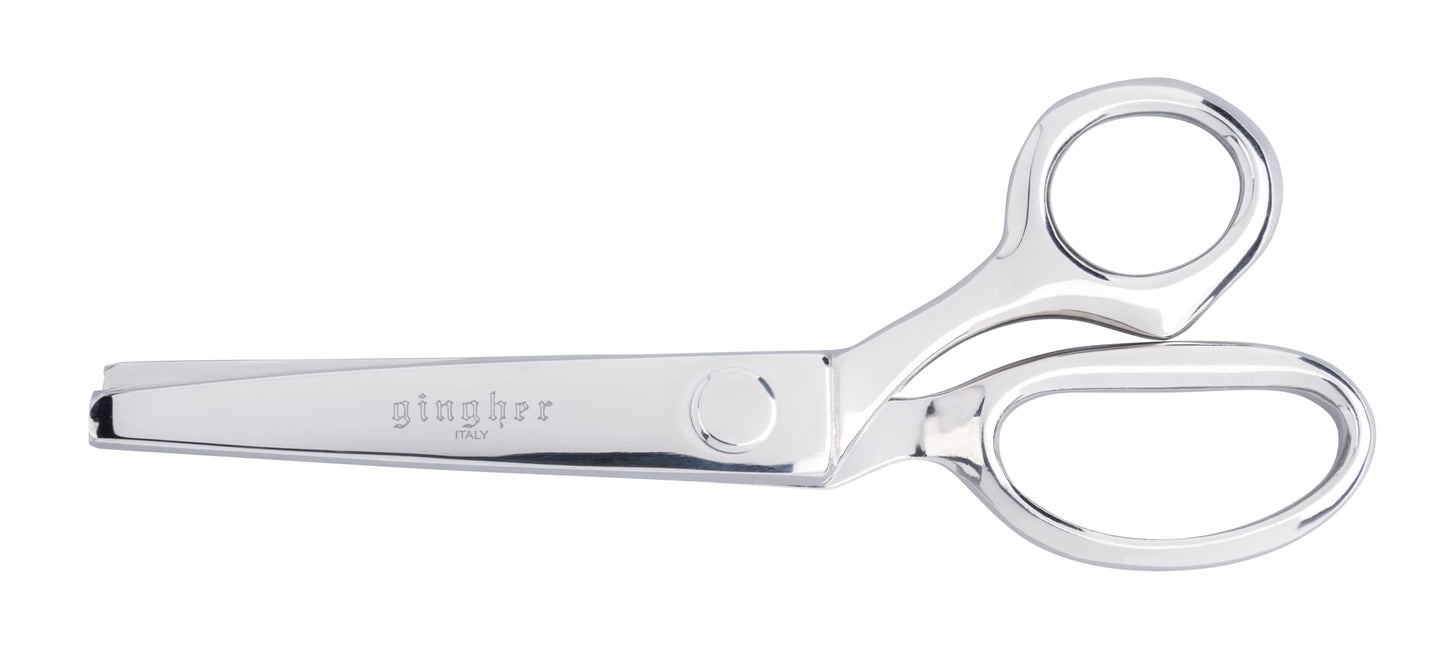 Gingher 7.5" Pinking Shears Scissors, Zigzag Blades for Ravel-Resistant Decorative Edges, Sawtooth Blades to Reduce Fraying for Fabric Cutting and Embroidery, Stainless Steel Chrome-over-Nickel Finish