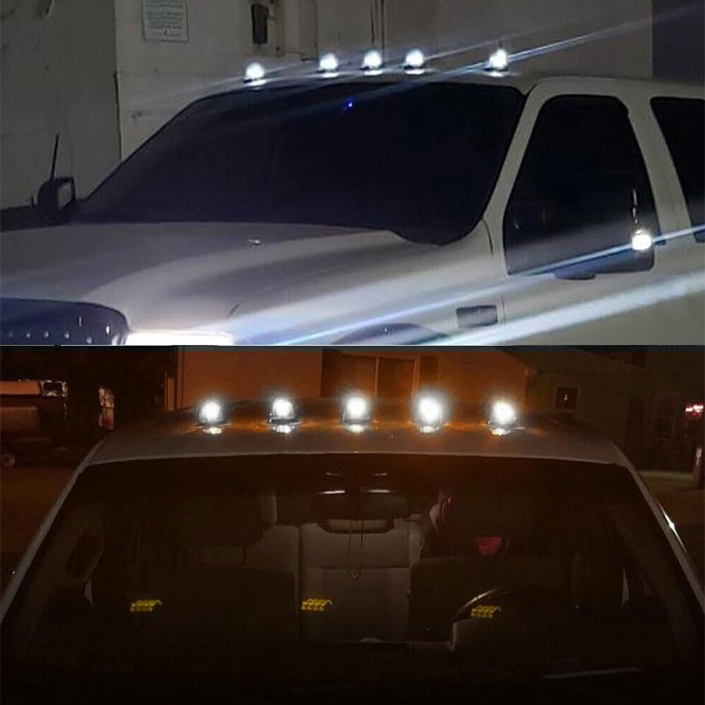 Chaviva 2026 Upgrade Solar Cab Lights for Trucks - No Drill Roof LED Marker Lights with Vibration Sensor | Solar Powered Waterproof Clearance Lights for Semi Truck, Pickup