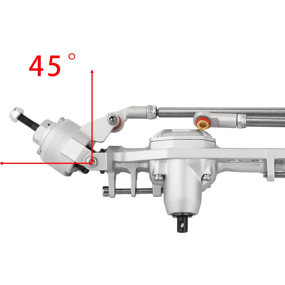 Pothyes CNC Metal Front and Rear Portal Axles for 1/10 RC Crawler Car Axial SCX10 III AXI03006 AXI03007 Wrangler JL AR45 Axle Upgrade Part (Silver)