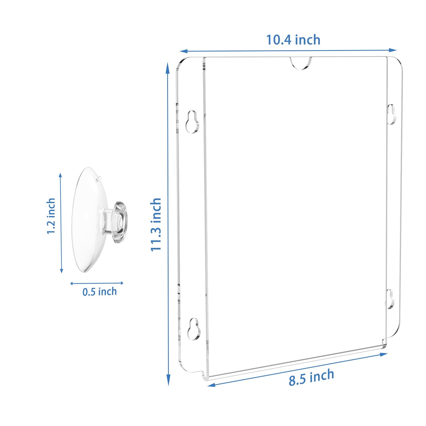 Acrylic Window Sign Holder with Suction Cup 8.5 X 11, Clear Acrylic Frames Glass Door Wall Mount Advertising Signage Sign Holder for Mall, Office, Home, Store, Restaurant (8.5x11"—6pc)