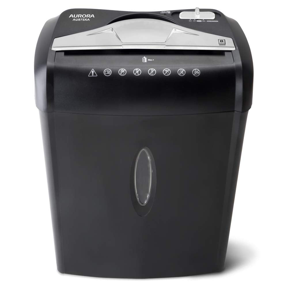 Aurora AU875XA Paper and Credit Card Shredder with 3.7-Gallon Wastebasket, 8-Sheet Cross-Cut with Basket