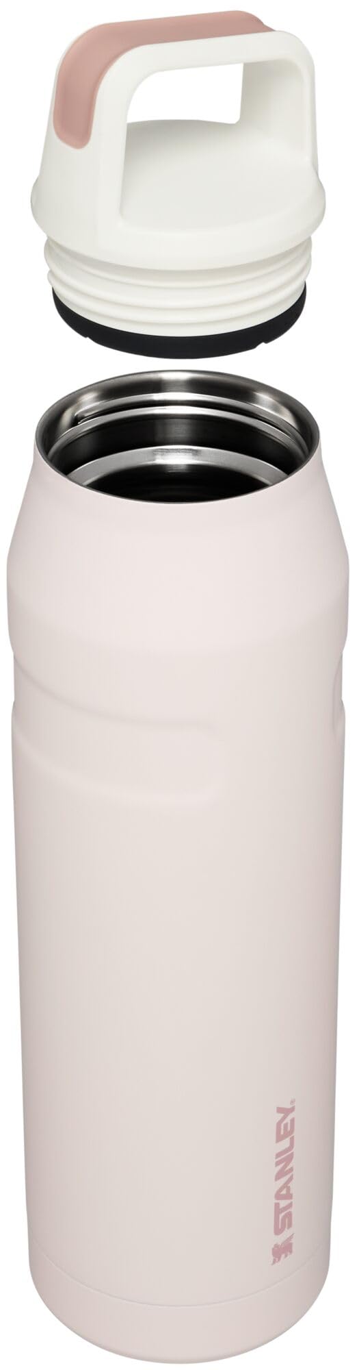 STANLEY IceFlow Cap and Carry+ Water Bottle 36 OZ | Wide Mouth Twist Lid | Lightweight & Leakproof for Travel & Gym | Insulated Stainless Steel | BPA-Free | Rose Quartz Glimmer