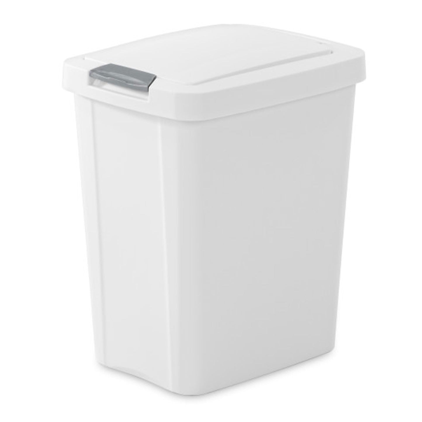 Sterilite 7.5 Gallon TouchTop Wastebasket Trash Can with Pop Up Lid for Kitchen, Bathroom, Mudroom or Office, 4 Pack, White