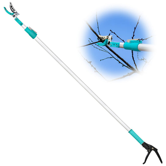 Altdorff Tree Pruner Extendable, Tree Trimmers Long Handle Pruner, Extra Length to 10ft, Telescopic Pole Pruner with Rotate Head, Smooth Clean Cut, Ideal For Removing High Branches and Fruit Picking