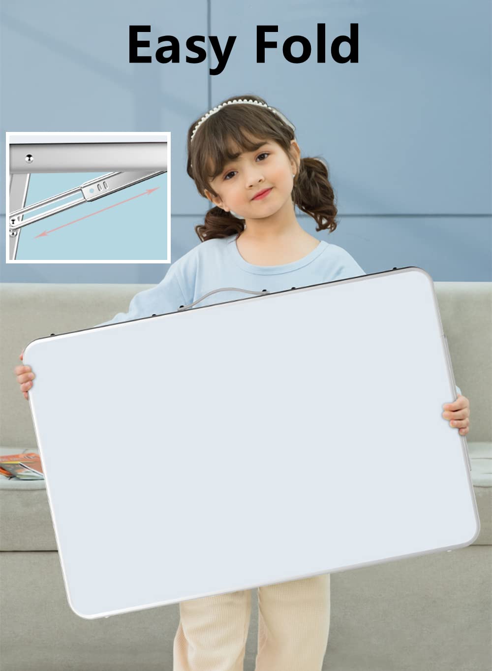 Laziiey Lap Desk Kids Dry Erase Board for Kids Art Table Foldable Play Table for Toddler Drawing Activity Homework (24" x 16")