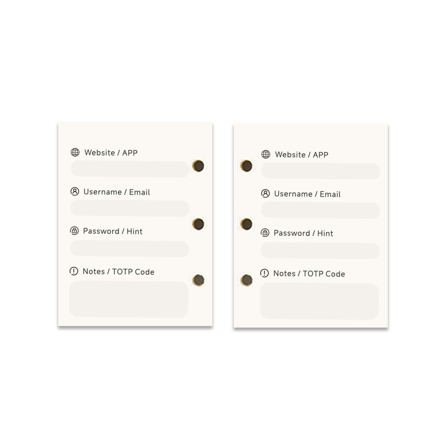Natmisz: Password Book, A9 Size Leather Binder Password Keeper, 50 Pages Password Notebook Organizer Computer and Internet Address Website Login, Gifts for Home and Office (Black Cover, Silver Rings)