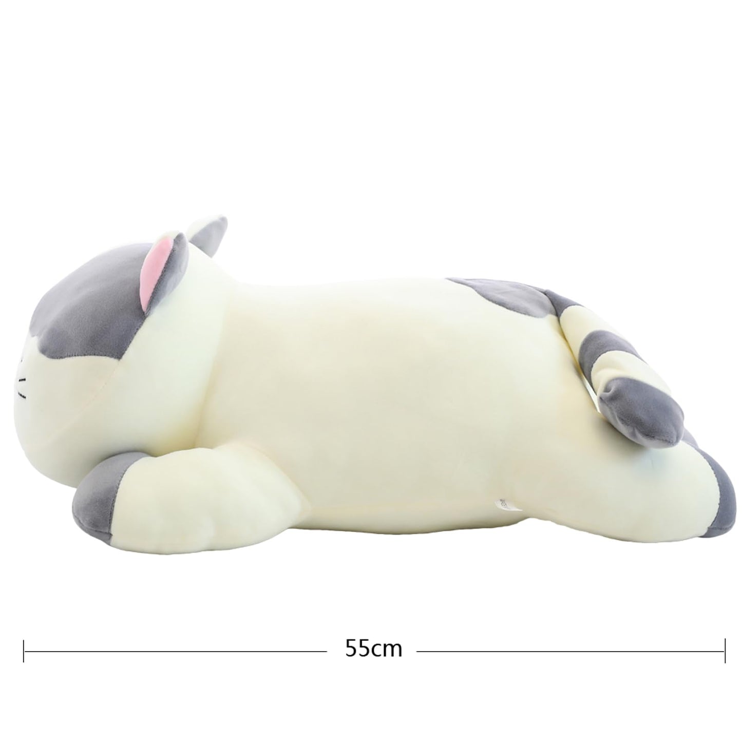 (Gray) - elfishgo Cat Big Plush Hugging Pillow, Super Soft Kitten Kitty Stuffed Animals Toy Gifts for Kids, Girls, Bed, Christmas, Valentine 60cm (Grey)