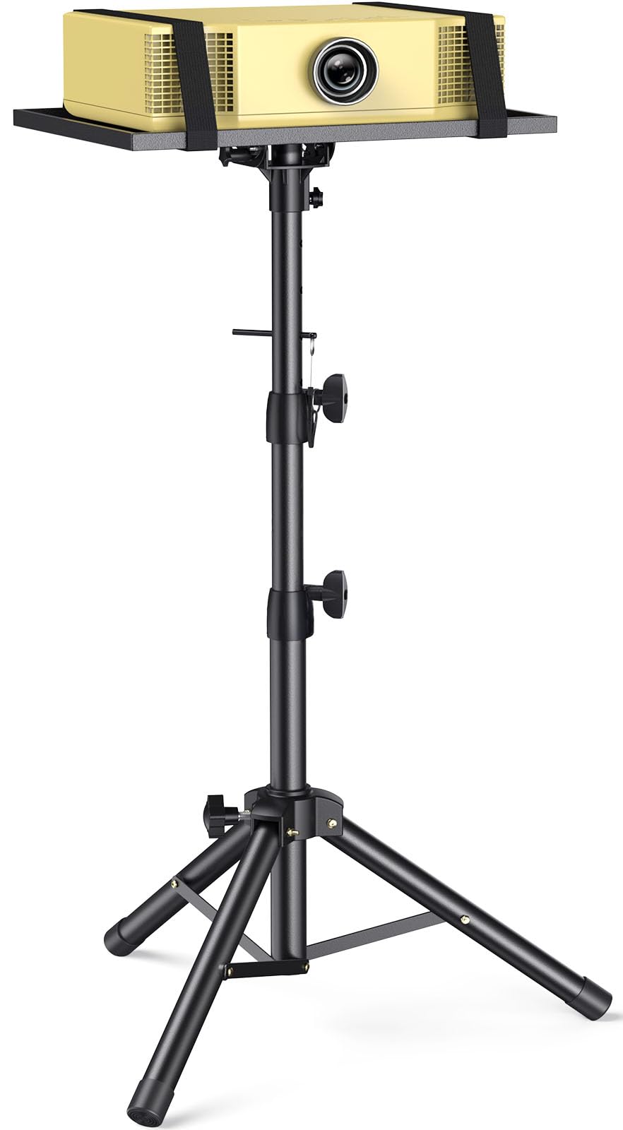 AMADA HOMEFURNISHING Height Adjustable Projector Tripod Stand for 26 to 51 in, Foldable Laptop Tripod Stand, Portable Outdoor Projector Stand for Laptop, Projector, DJ, or Sheet Music-AMPS02