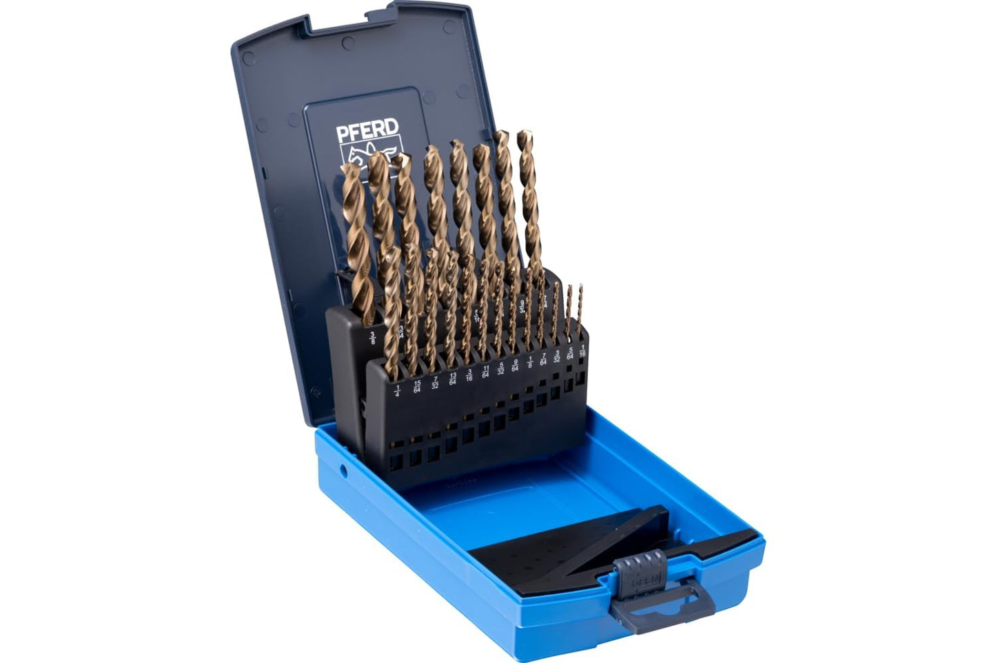PFERD HSS Twist Drill Bit Set 1/16-3/8" M35 (Co5) INOX - 21 Pieces - Premium Cobalt Drill Bits for Tough Materials, Stainless Steel, Non-Ferrous Metals - 135° Split Point Jobber-Length - Part 20075